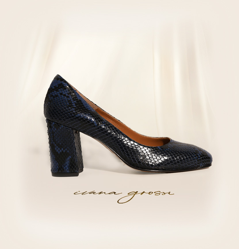 Marilou Court Shoes Black with Blue