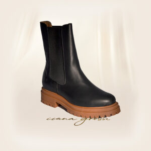 Dane Chelsea Boot Black with Tan Sole