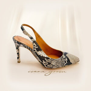 Mili Snake Print Leather Slingback Pumps